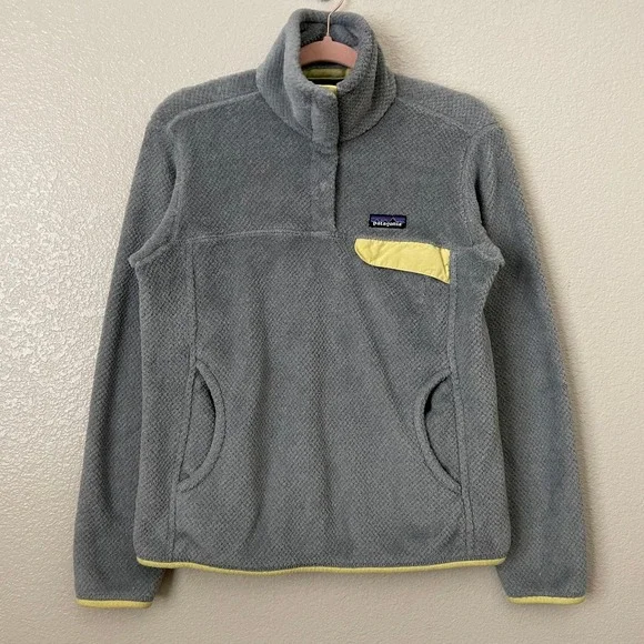 Patagonia Sweater Womens Medium Gray Retool Snap Polartec Fleece Outdoor Hiking - Picture 3 of 14